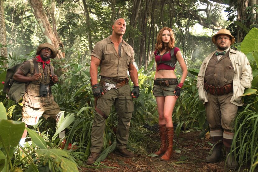 jumanji bem vindo a selva jack black kevin hart karen gillan dwayne johnson the rock